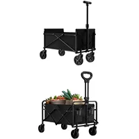4-Wheel Foldable Garden Handcart | Heavy-Duty Cargo Transport w/ One-Hand Carry | Portable Foldable Design for Easy Storage 1