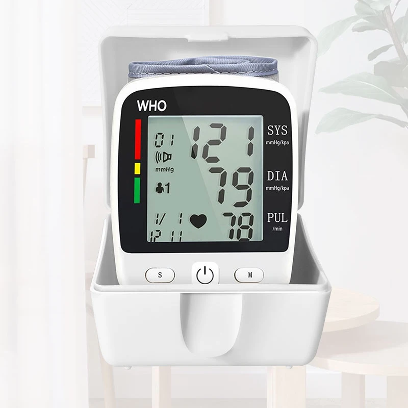 Rechargeable Digital Blood Pressure Monitor Wrist Electronic Sphygmomanometer  Tensiometer With LCD Display, 2 X 99 Memory 6