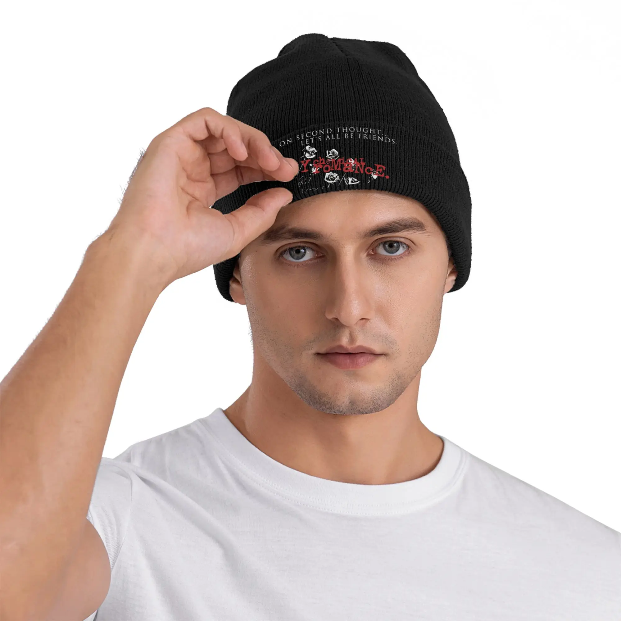 Mcr Band Punk Rock Strickmütze Mützen Wintermützen Warmes Acryl Neu My Chemical Romance Cap für Männer Frauen Geschenk – Detail 5