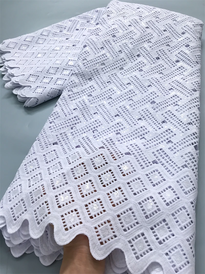 Guipure Cord Lace African Lace Fabric Water Soluble Sequins Fabric Embroidered for Women Dresses 2.5yards4025