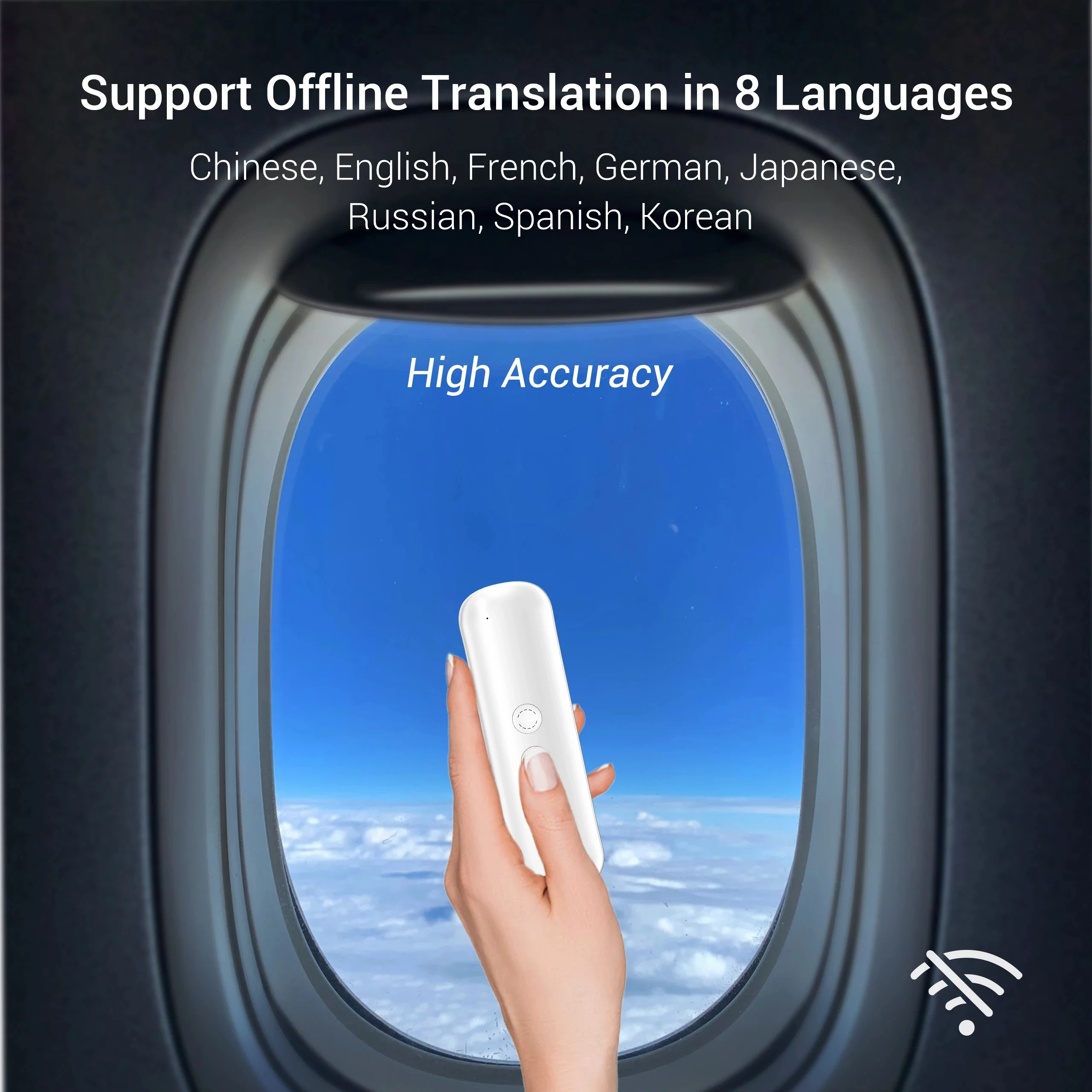 New Wooask Real-time Language Translator Pocket Voice Translator Device 144 Languages for Travel Business Learning G5 Pro