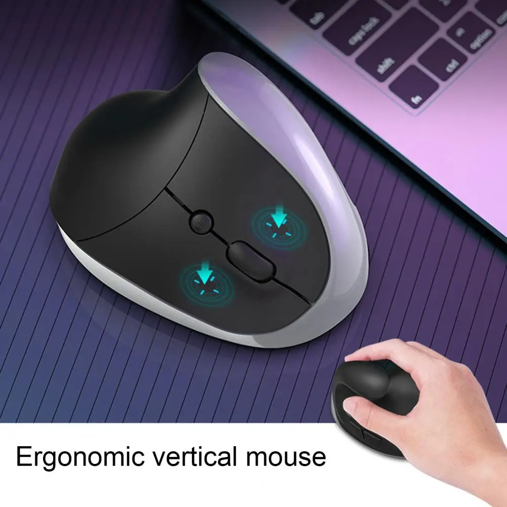 

PC Mouse Practical Mute Clicking Plug Play 2.4GHz Wireless Optical Gaming Vertical Mouse Computer Accessories