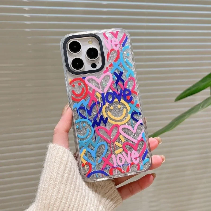 

Christmas Snowflake Transparent Border Silver Quicksand Phone Case Cover for iPhone 12 13 14 15 Pro Max Case for IPhone 14 Pro