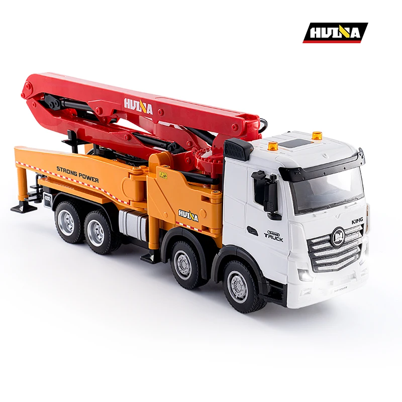 Huina 1381 RC Cement Pump Truck Car Alloy 1/18 11Chancel Remote Controlled Construction Spraying Water Engineering Vehicle Toys 6