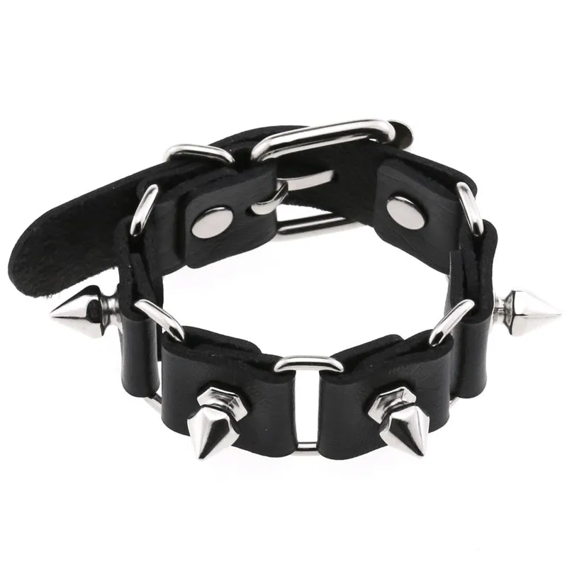 2024 Gothic Punk Hip Hop Rock Spike Rivet Cross Stud Lederarmband Armreif Bangle 13