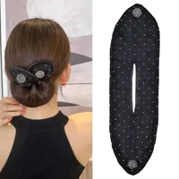 Magique torsadé cheveux Style bandeau femmes Net fil arc noir beignets bourgeon bandeau bandeau mode coréenne Simple cheveux accessoires 1