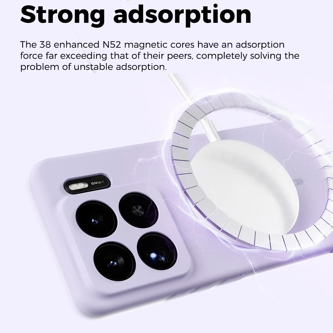 Magnetic Wireless Charging Liquid Silicone Phone Case - Protective Soft Cover