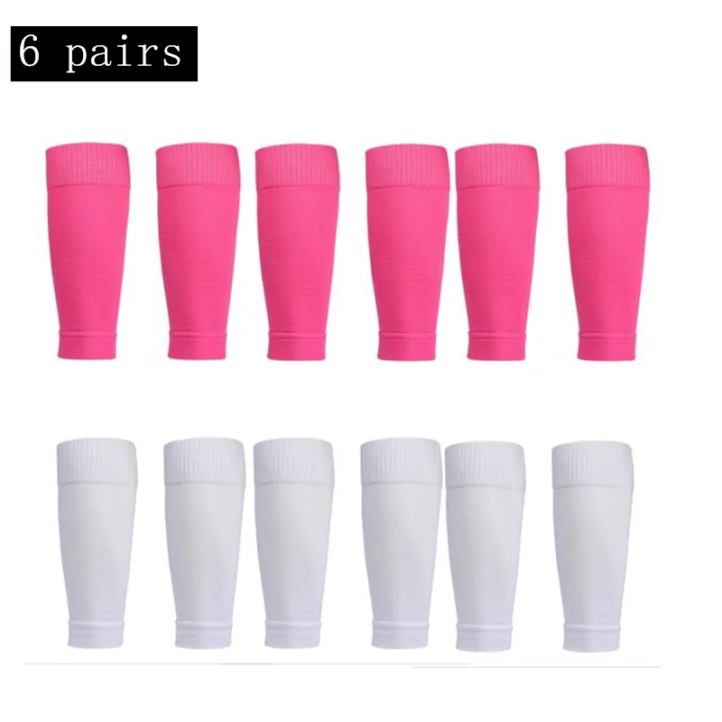 6 Pairs Performance Grip Football Socks with Shin Covers