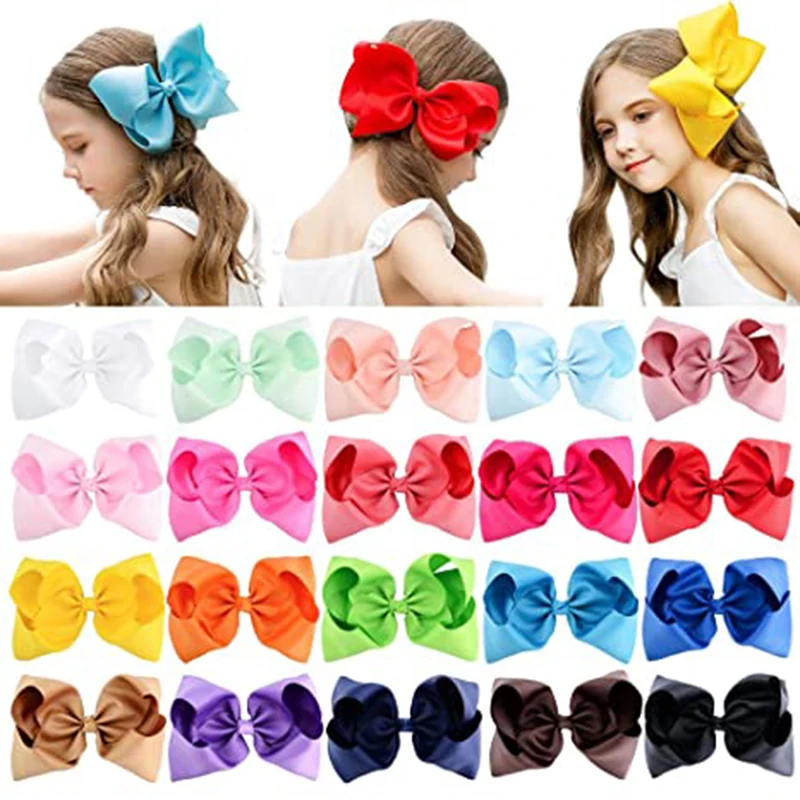 

Oaoleer 60Colors 30/40Pcs 8inch Hair Bows Clips Large Big Grosgrain Ribbon Bowknote hairpins Hair Accessories For Girls Toddler