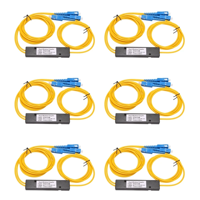 

6X Ftth SC UPC 1X2 Plc Singlemode Fiber Optical Splitter Fbt Optical Coupler