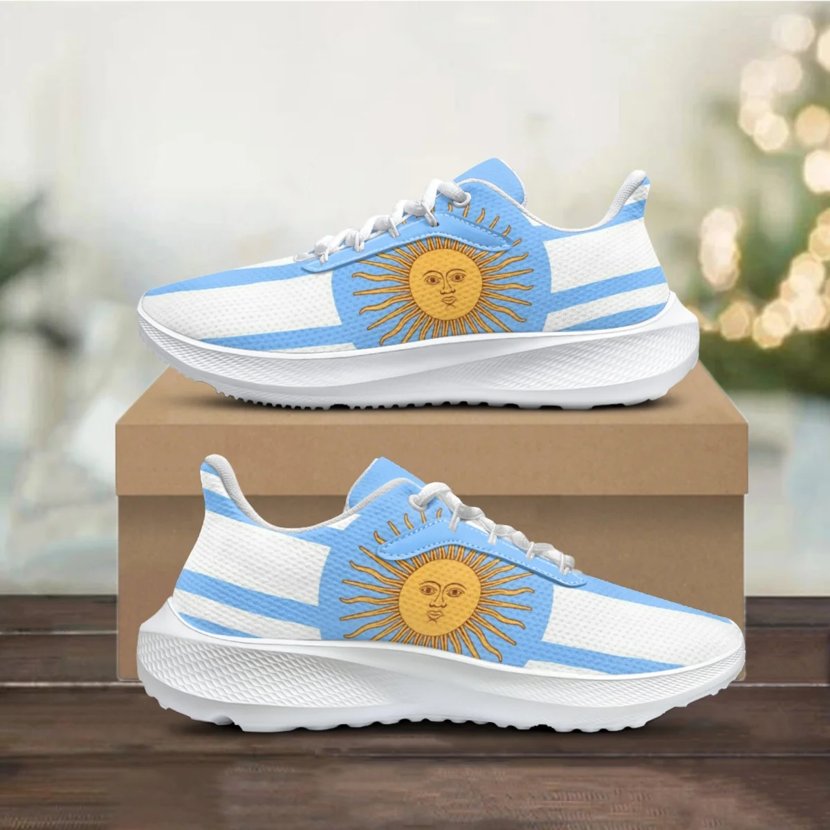 

Argentina National Flag Pattern Autumn Sneaker Outdoor Travel Breathable Unisex Shock Absorbing Running Shoes Print On Demand