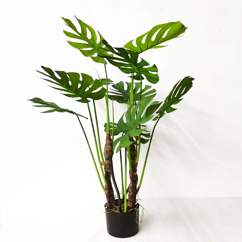 115cm Large Fake Plam Plants Tropical Plant Artificial Monstera Tree in