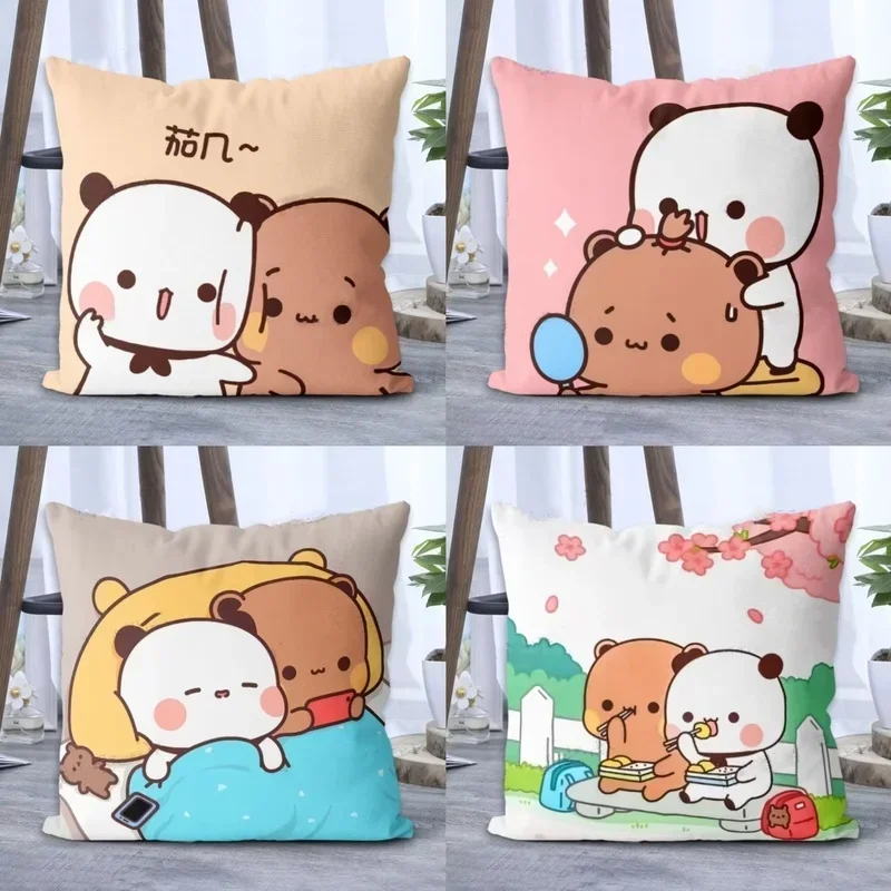 Cartoon Square Pillow awaii Anime Soft Waist Sofa Cushion Panda Bubu And Dudu Printing Throw Pillow Throw Bedroom Pillows 5