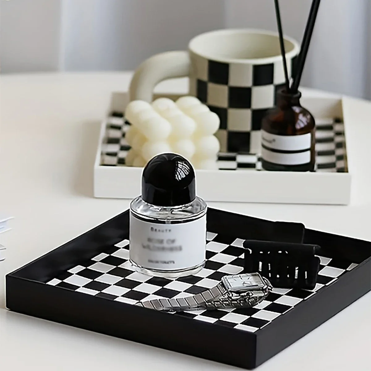 Desktop Tray Checkerboard Ornament