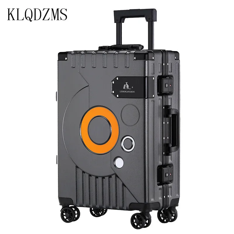 KLQDZMS Fashion Round Design Trolley Case Female 26-Inch Large-capacity Thickened Wear-resistant Luggage 20-Inch Boarding Case
