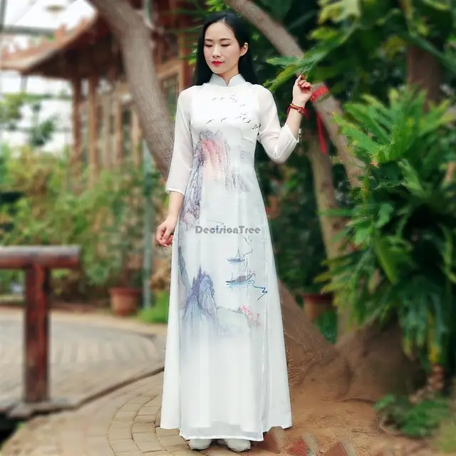 2023 Vietnam Style Ao Dai Long Cheongsam Dress