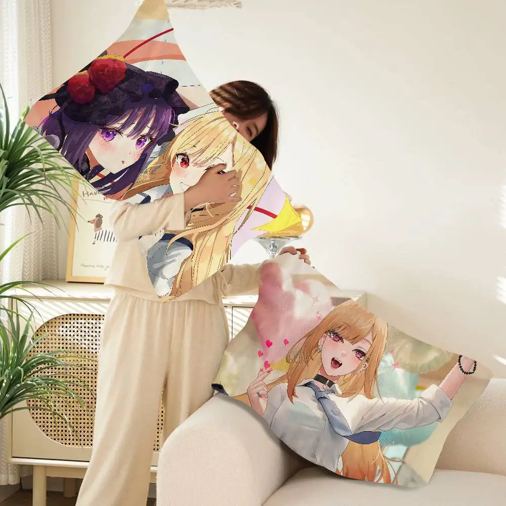 M-My Dress-Up Darling 마린 키타가와 애니메이션 신제품 속건성 폴리에스터 베개 타월 - 가정용 머리 기름때 방지 커버