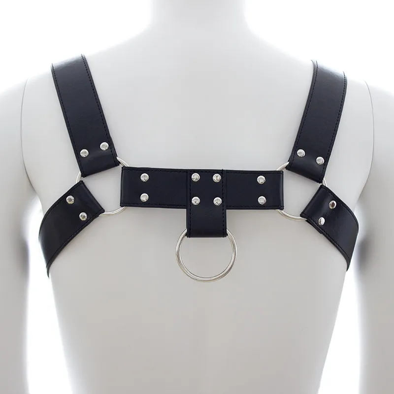 Leather Men Harness Belts with Buckle Fetish Gay Sex Bondage Clothes Punk Goth Chest Body Harness Straps Sexual Male Lingerie
