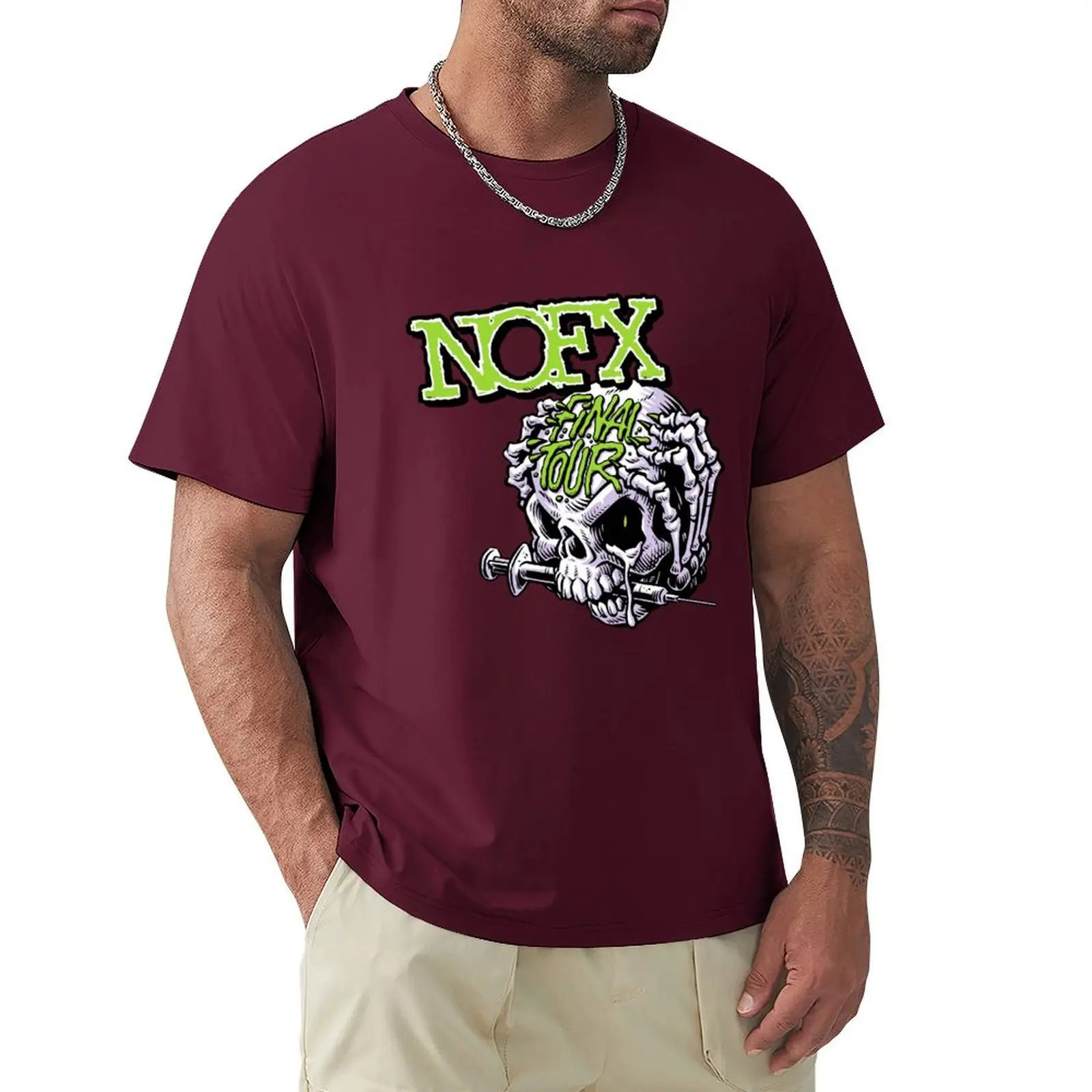 新品未使用 NOFX Final Tour Skull Tシャツ Lサイズ Nofx Merch Nofx Final Tour Skull T-shirt summer top Blouse
