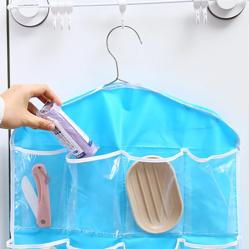 16 Grid Pockets Clear Hanging Storage Organizer for Socks Bra Underwear Stationery