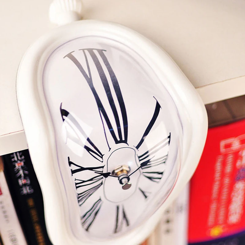 Vintage Twisted Wall Clock in Surrealist Style for Creative Living Room Decor