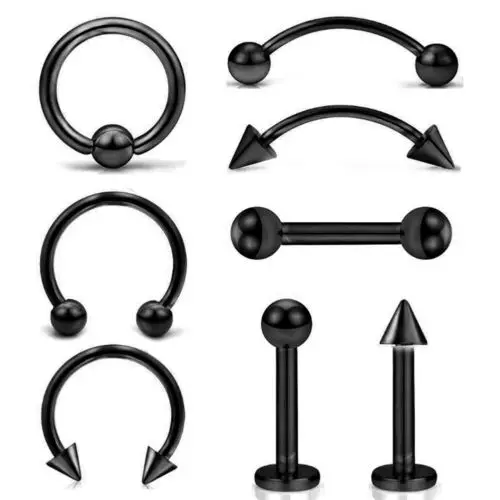 8pcs/lot Steel Ear Piercings Helix Piercings Eyebrow Lip Labret Rings Earring Tragus Barbell Body Jewelry Piercing Jewelry Body Piercing Earrings Ear Piercing Jewelry Metal Jewelry Body Piercing Jewelry Body Jewelry
