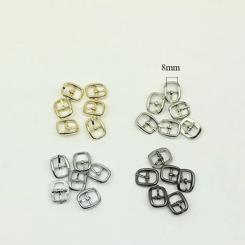 50pcs 8mm Mini Metal Belt Buckles Bags Shoes Pin Buckle Handbag Strap Hook DIY Leather Crafts Hardware Sewing Accessories