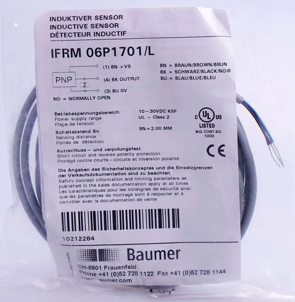 

Новый Индуктивный датчик BAUMER IFRM IFRM06P1701/L