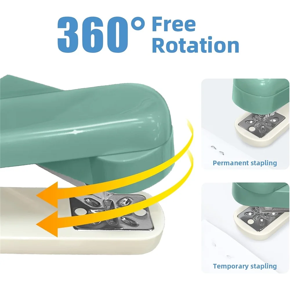 Deli Rotary Desktop Stapler 20 Sheets Capacity 360 Degree Rotation for Booklet Or Book Binding Office School Supply Tool