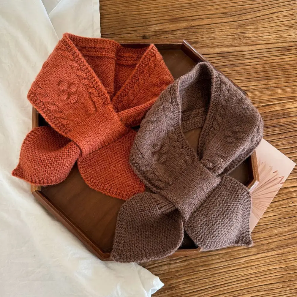 패션 따뜻한 어린이 겨울 스카프 두꺼운 부드러운 목 워머 한국 귀여운 니트 스카프  소년 소녀용