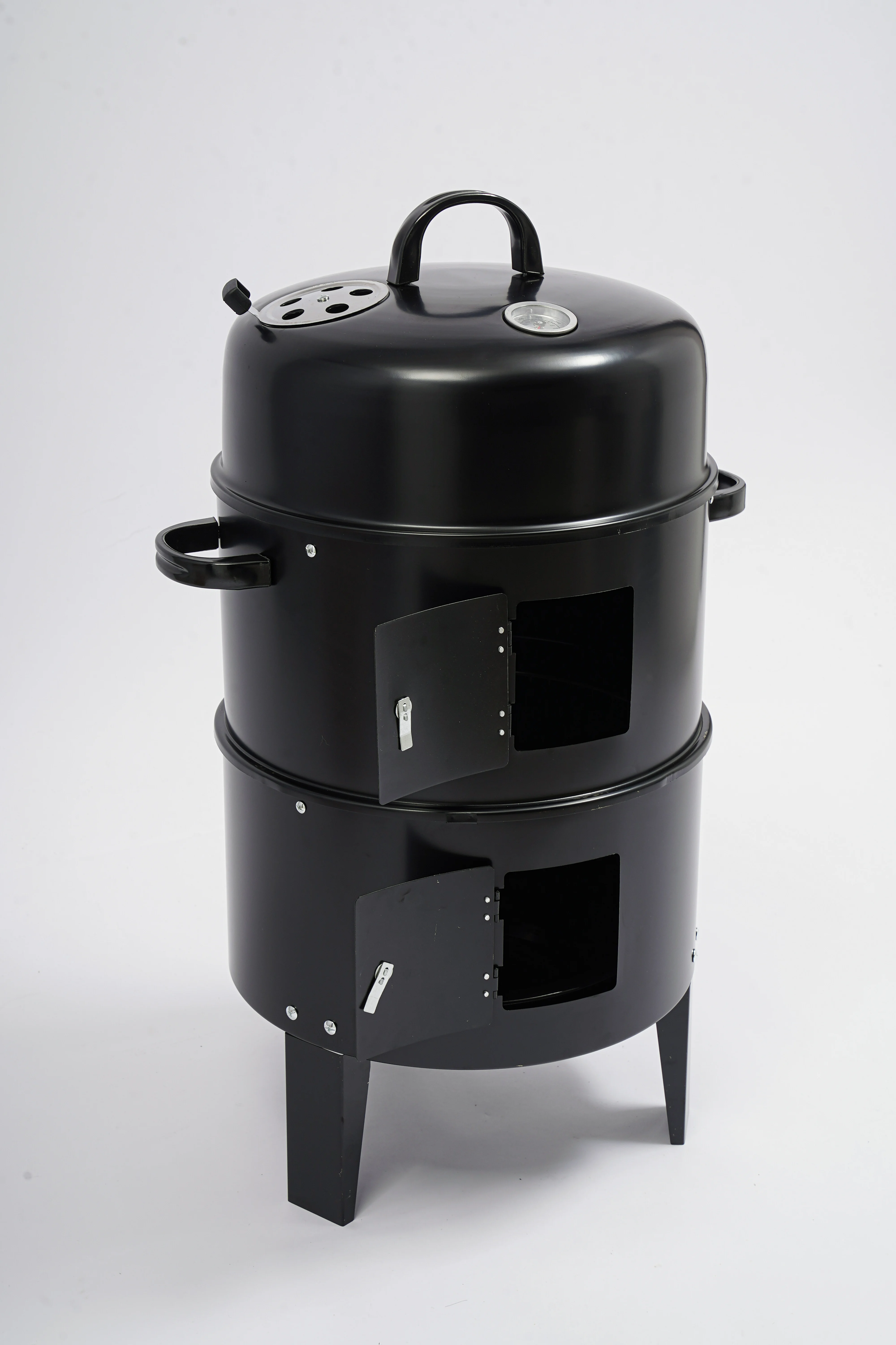 3 in 1 Vertical Charcoal Smoker BBQ Smoker Grill with Detachable 2 Layer for Outdoor