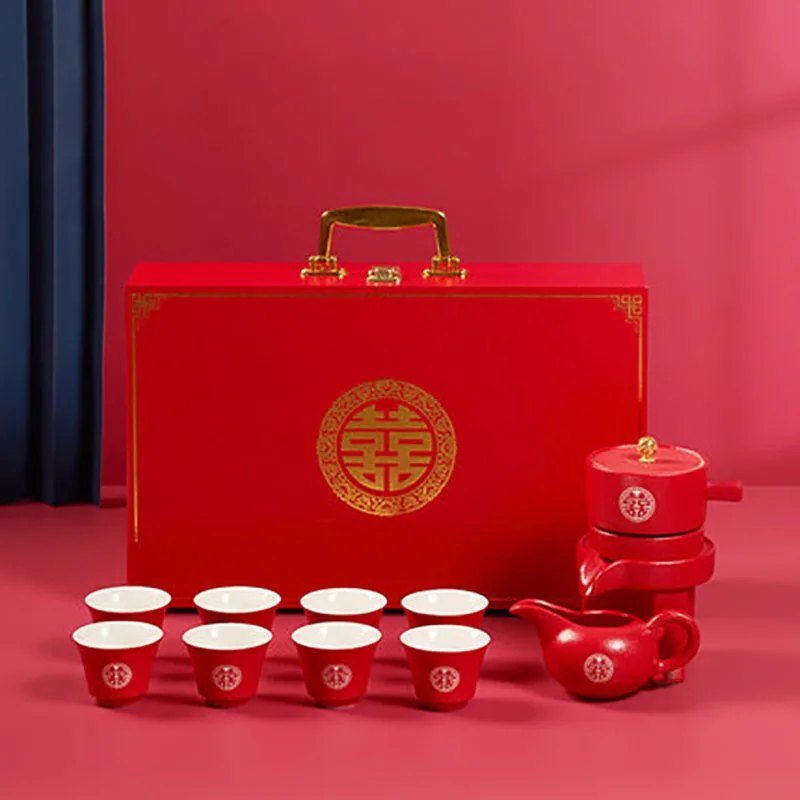 Ceramic Automatic Teapot Set, Kung Fu Tea Set, Filter, Chinese Tea Set, Household, Wedding Gift