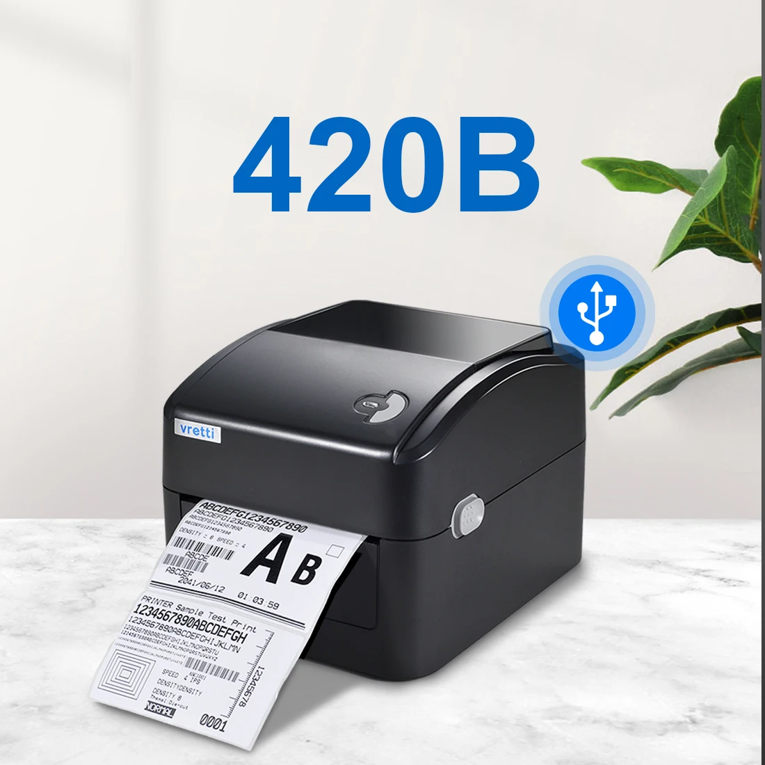 Vretti 420B Принтер USB термопринтер для этикеток Экспресс принтер штрих-кодов