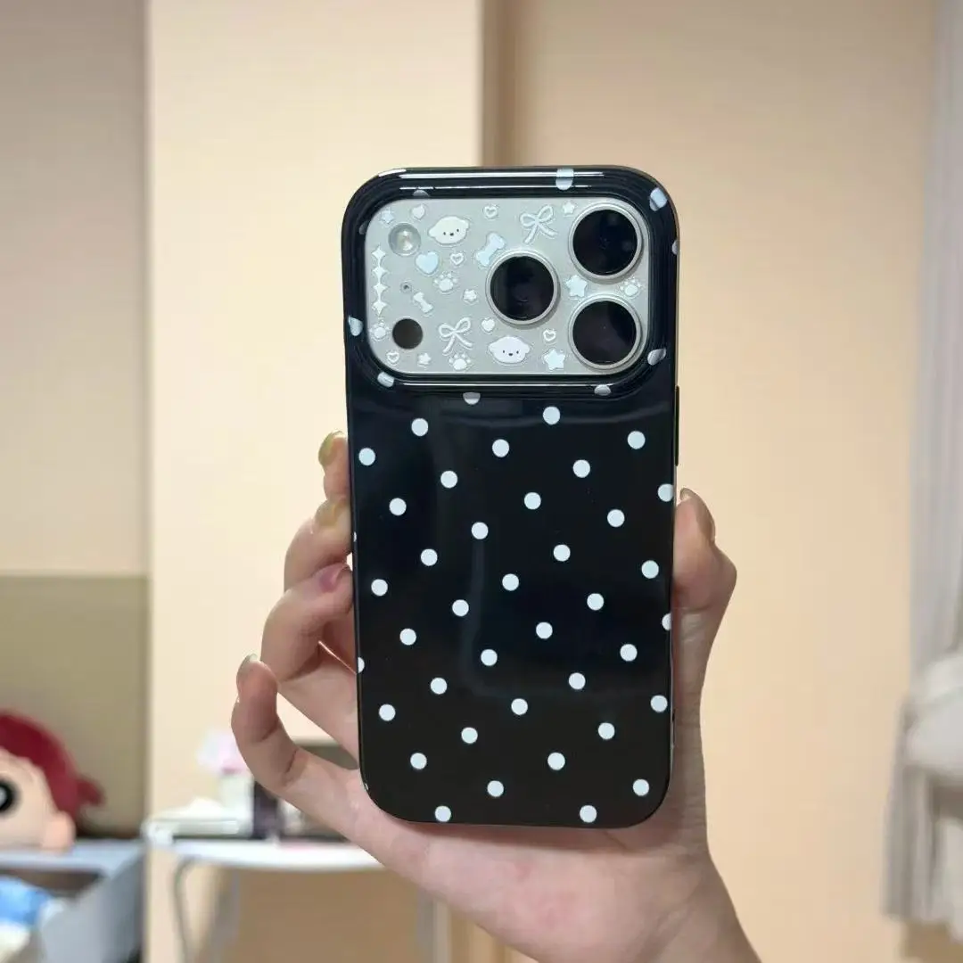 Trendy Black Minimalist Polka Dots Phone Case