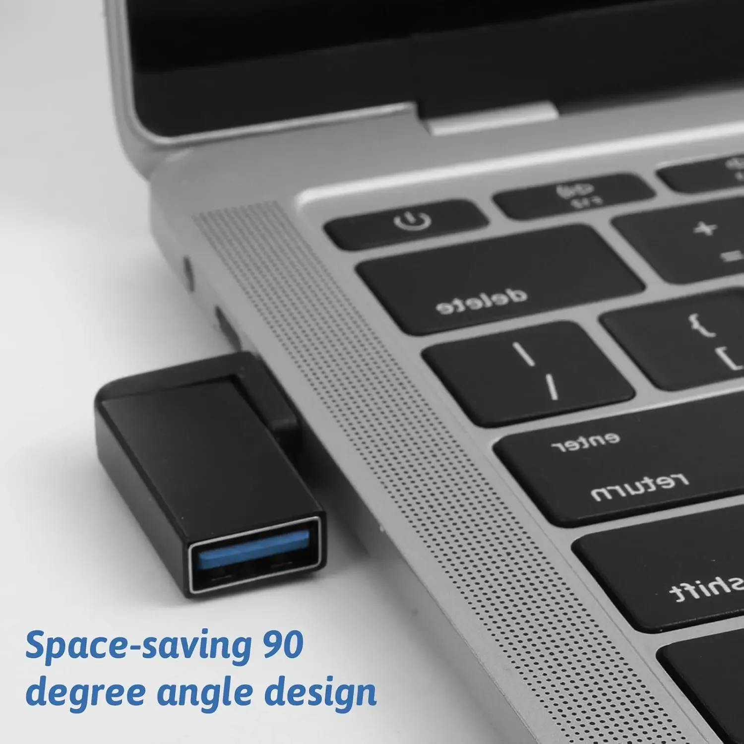 High-Speed 90-Degree Right Angle USB 3.2 Adapter - Male to Female Extension Connector