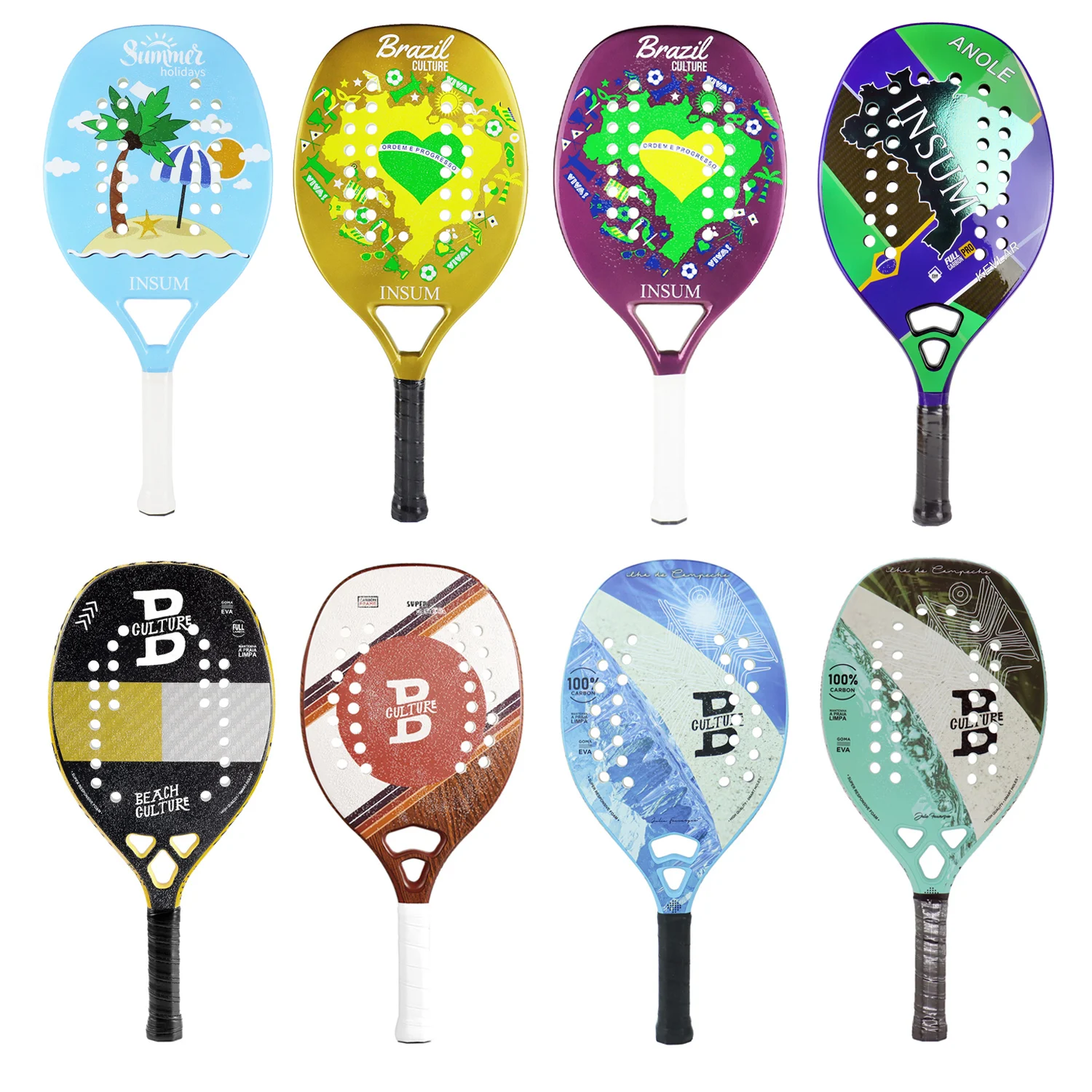 Beach Tennis Racket 100% Carbon Fiber EVA SOFT Round Surface For Men and Women INSUM Raquete Beach Tennis tennis racket