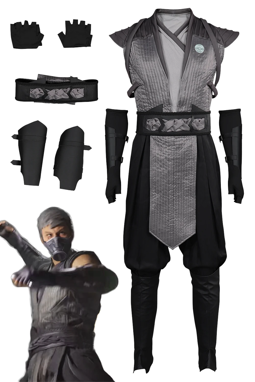 

Smoke Cosplay Role Play Anime Game Mortal Kombat Costume Disguise Adult Men Cosplay Fantasy Male Fancy Dress Party Cloth