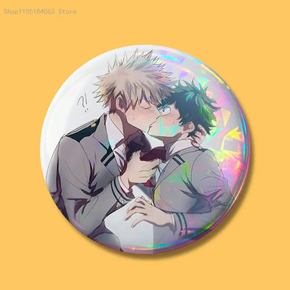 Deku Bakugou Shouto Hero A-Academia Abzeichen 32 44 58 75 mm rund Cosplay Pin Bag Decor Fans sammeln Freunde Geschenke Brosche Souvenir – Detail 8