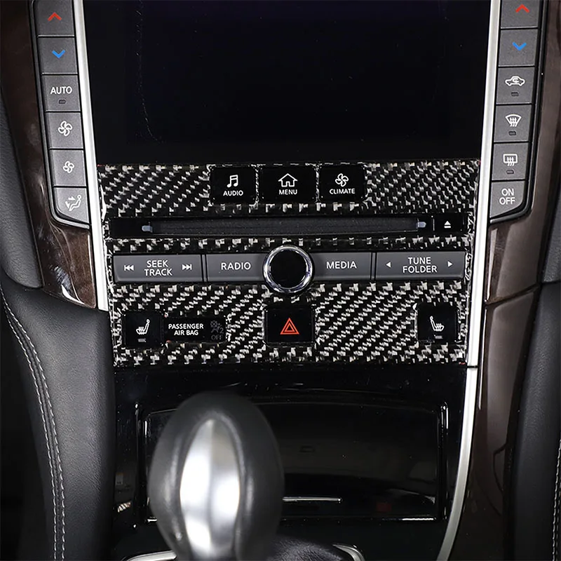 

For Infiniti Q50 Q50L 2015-2022 Soft Carbon Fiber Car Central Control CD Panel Cover Trim Sticker Car Accessories