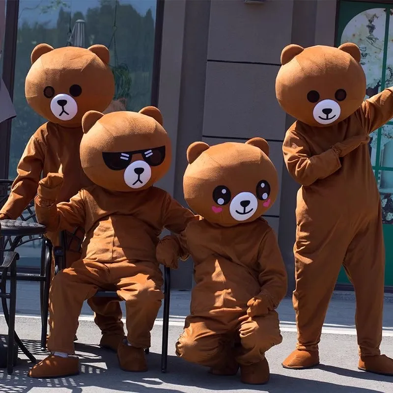 Dark Brown Bear Mascot Costume Anime Teddy Bear Cosplay Cartoon Doll Adults Walking Clothes Carnivals Celebration Party Props pe