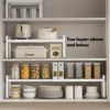 WMMO Adjustable Cabinet Layered Storage Rack, Thickened Steel, Kitchen Cabinet Countertop Multifunctional Storage Rack 4