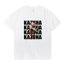 

Anime Genshin Impact T Shirt Men Women Comics Hu Tao Xiao Kaedehara Kazuha Print T-shirt Cute Zhong Li Ke Qing Graphic Top Tees