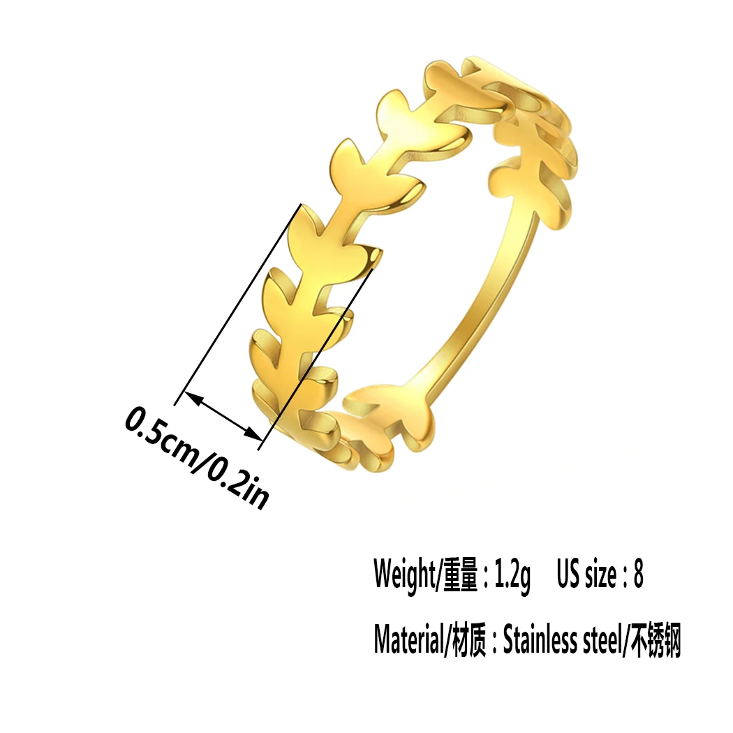 Anillo Geométrico de Flor y Hoja Vintage (Acero Inoxidable Dorado) Sc1d9bea311bc48a39e5d78262ab07243g