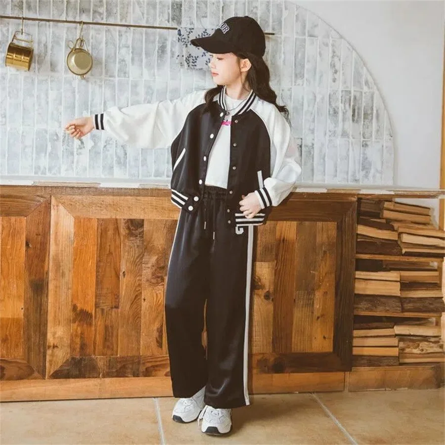 

Girls Clothes Spring Autumn Jacket and Pants 2Pcs/suits School Kids Clothing Tracksuit Casual Children's Baseball Outfits