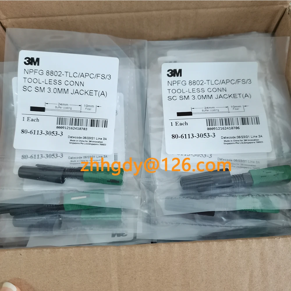 3M SC APC 8802-TLC/3 Fiber Optic Fast Connector Singlemode 3M SC 3.0 FTTH Fiber Optic SC Quick Connector