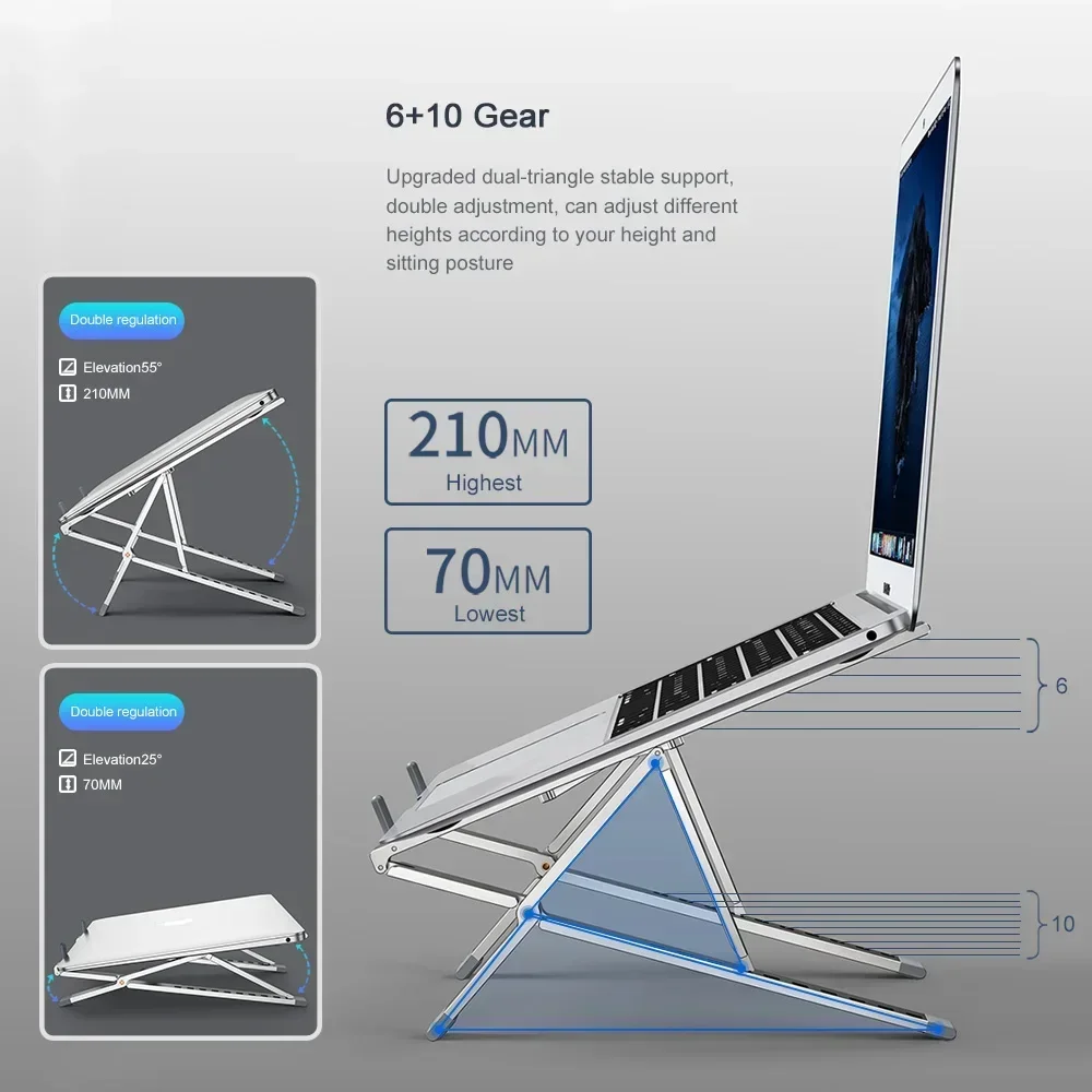Oatsbasf Portable Laptop Stand For Macbook Air iPad Tablet Notebook Holder Mini Foldable Computer Bracket Riser Cooling Stand