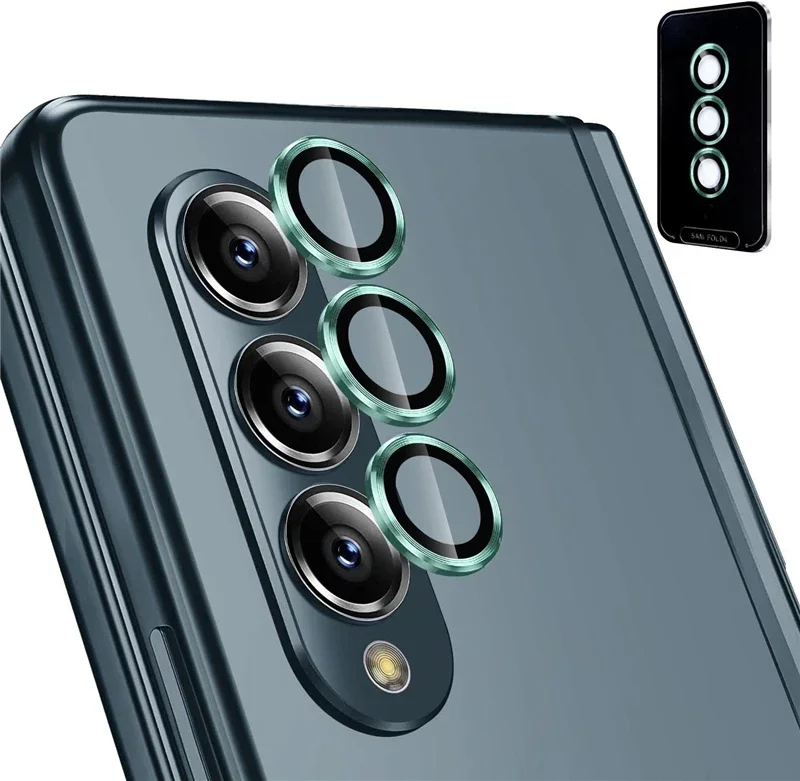 Premium Metal Ring Tempered Glass Camera Lens Protector & Back Cover
