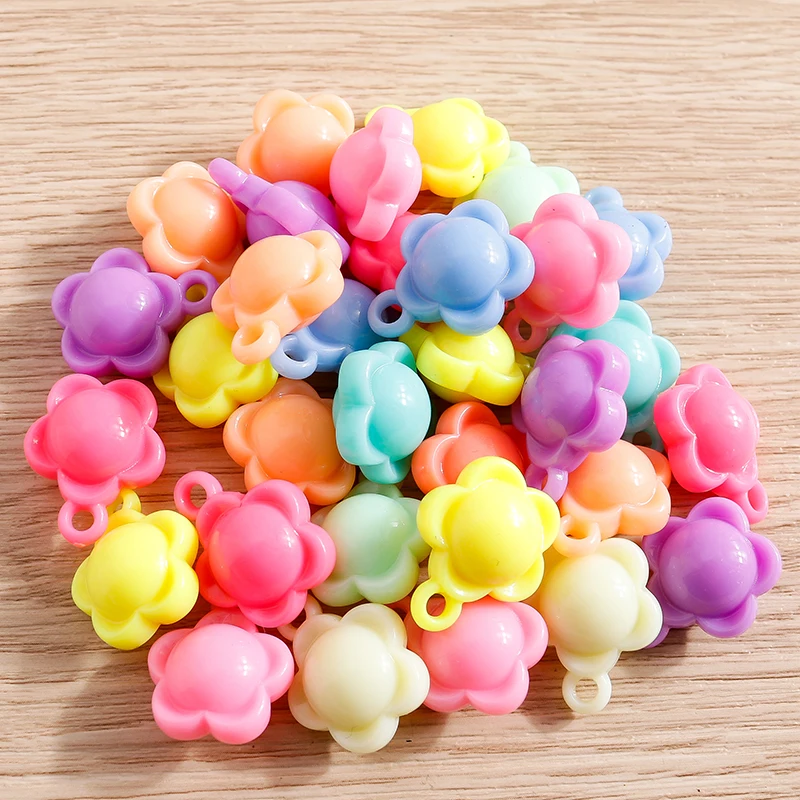 Tusember 10 Stück 14*21mm Bunte Harz-Blumenanhänger in Bonbonfarben für DIY Ohrringe, Halsketten, Schlüsselanhänger, Schmuckzubehör