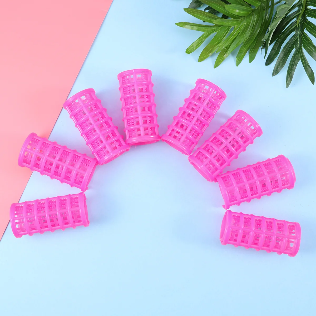 

8pcs Hair Rollers Set Double Layer Self Holding Plastic Hair Clips Salon Hairdressing Hairstyle Curlers for Women Men and Kids