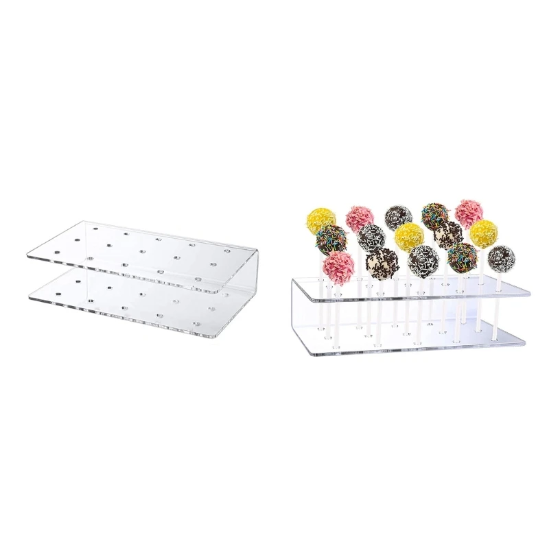 

Acrylic Clear 2 Tiers Square 15 Holes Lollipop Holder for Weddings Baby Showers Drop Shipping